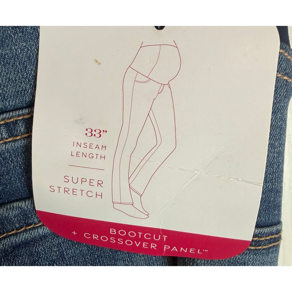 Isabel Maternity Ingrid & Isabel Bootcut Jeans 16 Crossover Panel Stretch New - Picture 8 of 12